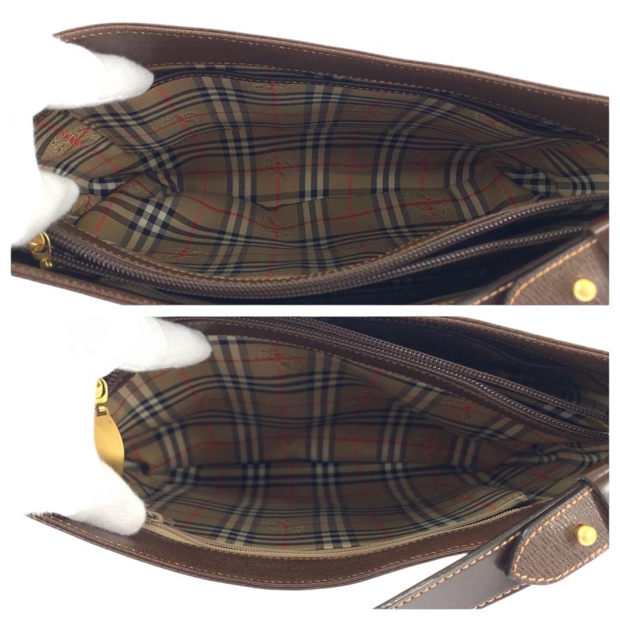 BURBERRY（バーバリー） 美品 中チェック柄 ブラウン ゴールド金具 