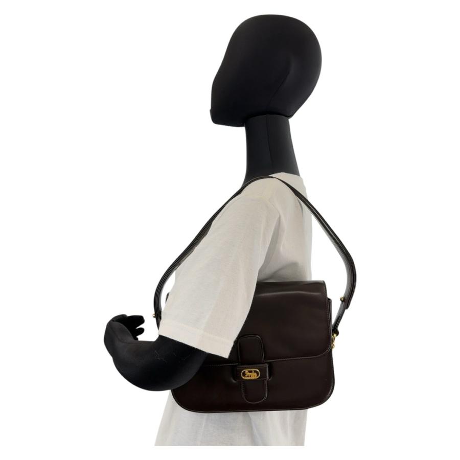 CELINE（セリーヌ） ヴィンテージ 馬車金具 ブラウン ゴールド金具