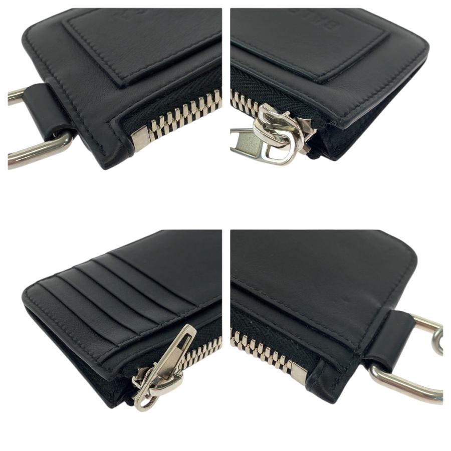 BALENCIAGA 美品 バレンシアガ ロゴ ブラック シルバー金具