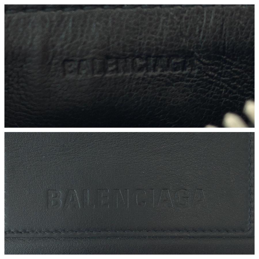 BALENCIAGA（バレンシアガ） 美品 ロゴ ブラック シルバー金具 レザー