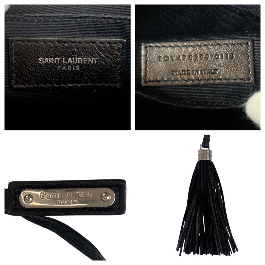 【希少品】 SAINT LAURENT ショルダーバッグ　YSLロゴ金具 SAINT LAURENT PARIS サンローランパリ YSL ブラック 黒 シルバー金具