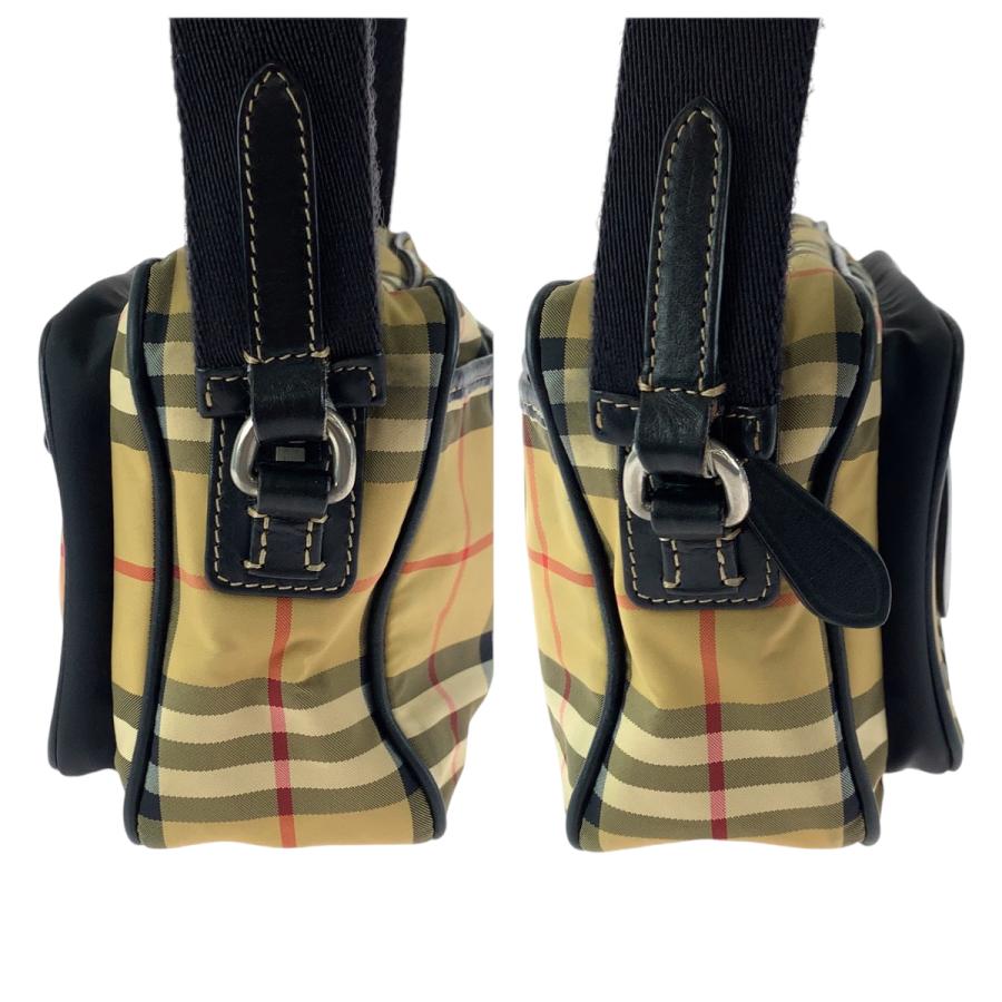 美品 BURBERRY バーバリー チェック柄 男女兼用 ブラウン ブラック シルバー金具 ナイロン ショルダーバッグ ポシェット メンズ 409452 | BURBERRY | 07