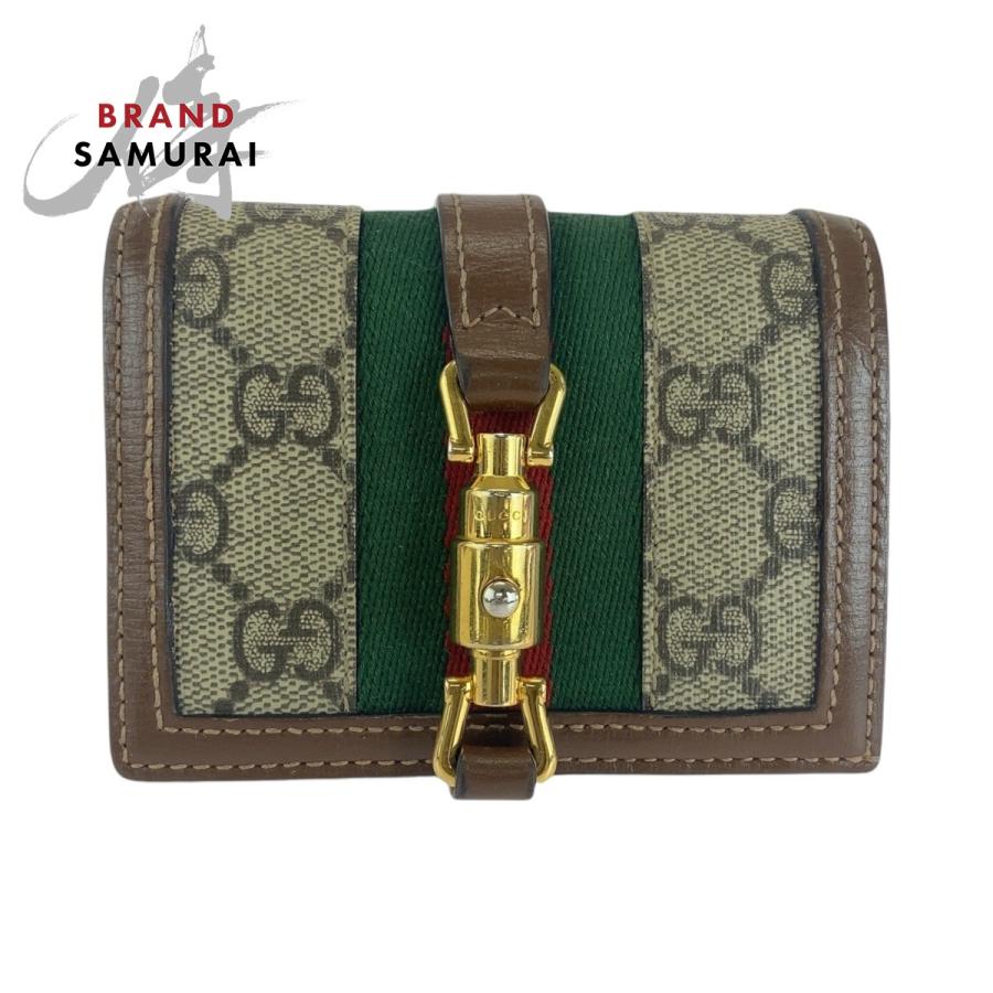 GUCCI GGスプリーム ジャッキー 二つ折り財布 GUCCI（グッチ） 美品 ジャッキー ブラウン マルチカラー GGスプリーム