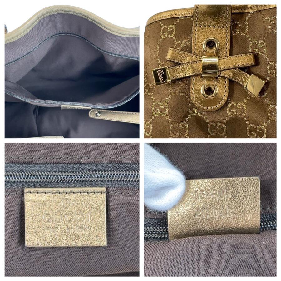 GUCCI グッチ プリンシー GG柄 ブラウン ゴールド金具 サテン/レザー 163805 トートバッグ ショルダーバッグ レディース 409495 | GUCCI | 09