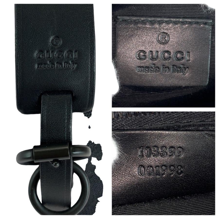 GUCCI（グッチ） 美品 ブラック 黒 GGキャンバス/レザー 103399