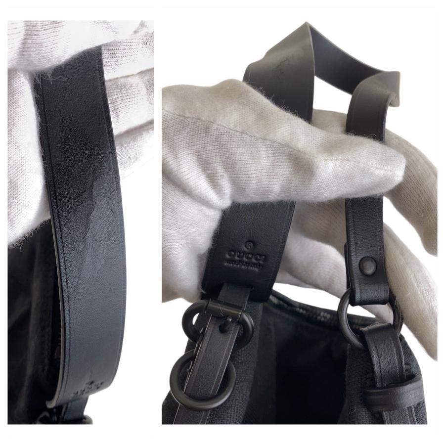GUCCI（グッチ） 美品 ブラック 黒 GGキャンバス/レザー 103399