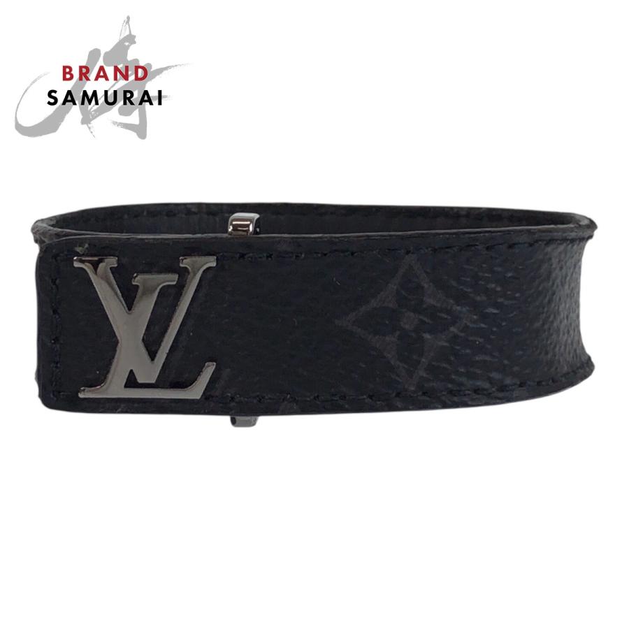 LOUIS VUITTON ルイヴィトン モノグラム エクリプス ブラスレ LVスリム 19 ブラック 黒 シルバー金具 M6456 ブレスレット メンズ 409536 | LOUIS VUITTON
