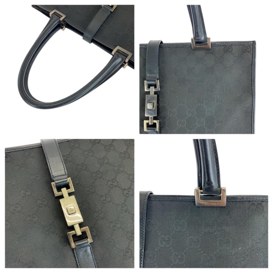 【超人気品】GG柄グッチ黒GUCCIジャッキーバッグ肩掛けトートバッグ鑑定済! GUCCI グッチ ショルダーバッグ ジャッキー1961 ミディアム