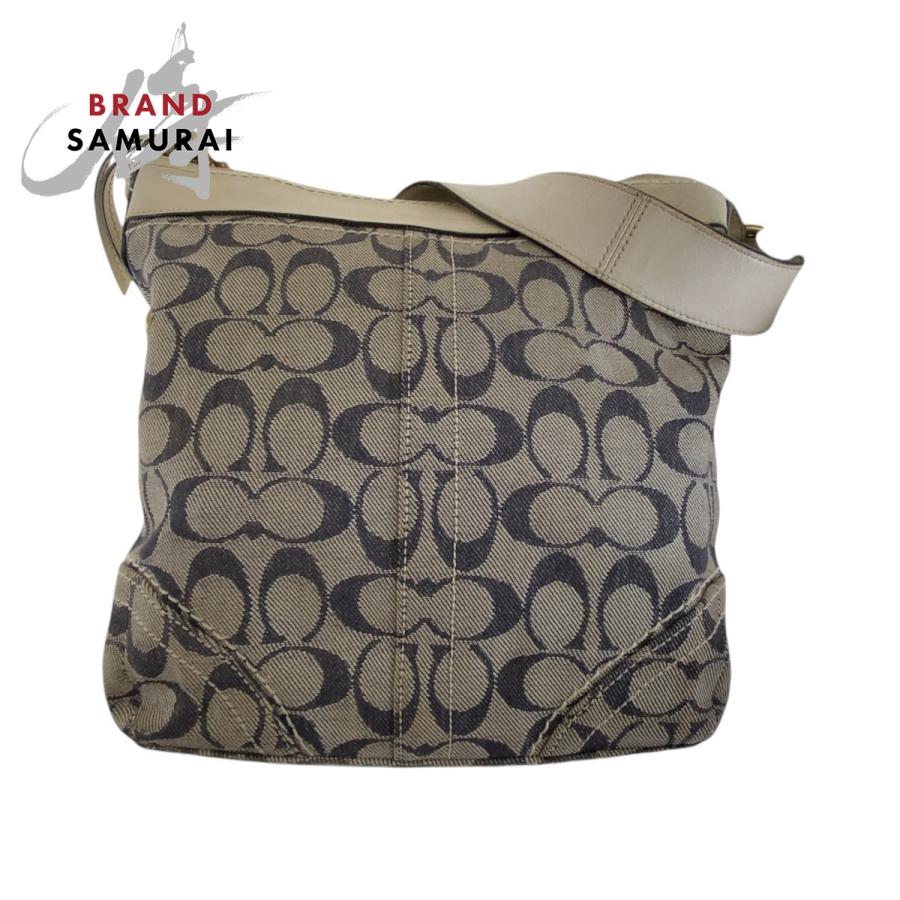 COACH ショルダーバッグ ホワイト ゴールド金具 COACH（コーチ） シグネチャー グレー ホワイト 白 ゴールド金具 斜め