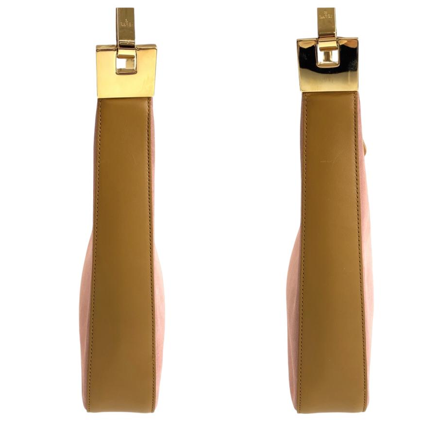 GUCCI（グッチ） 美品 ピンク ブラウン ゴールド金具 スウェード 001 