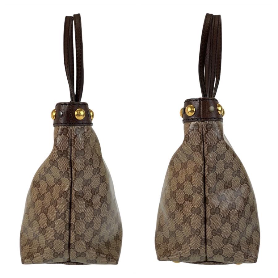 GUCCI（グッチ） 美品 GGクリスタル ブラウン ゴールド金具 PVC/レザー