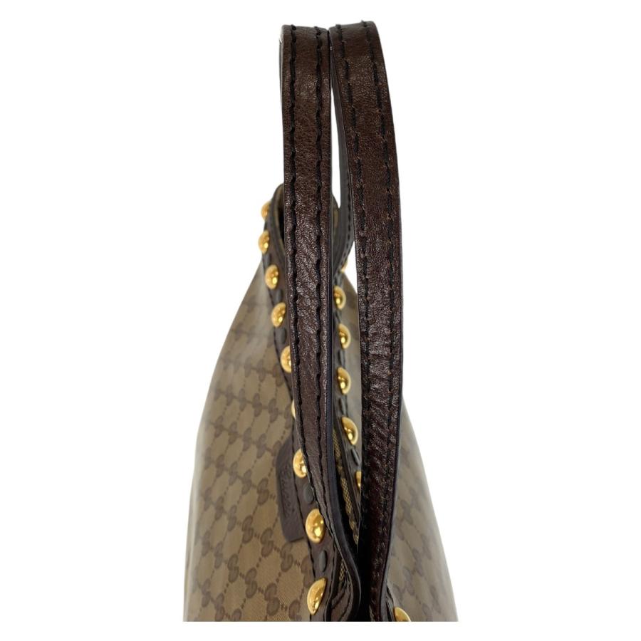 GUCCI（グッチ） 美品 GGクリスタル ブラウン ゴールド金具 PVC/レザー