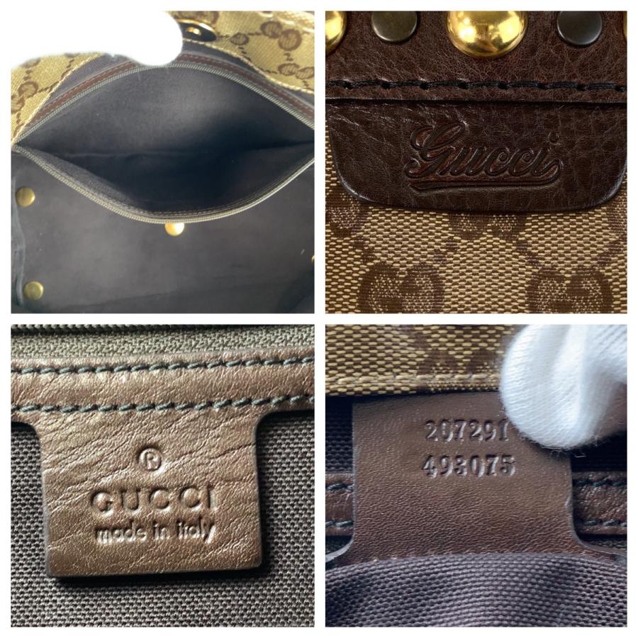 GUCCI（グッチ） 美品 GGクリスタル ブラウン ゴールド金具 PVC/レザー