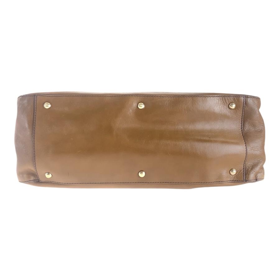 FENDI（フェンディ） 美品 ブラウン ゴールド金具 レザー トートバッグ