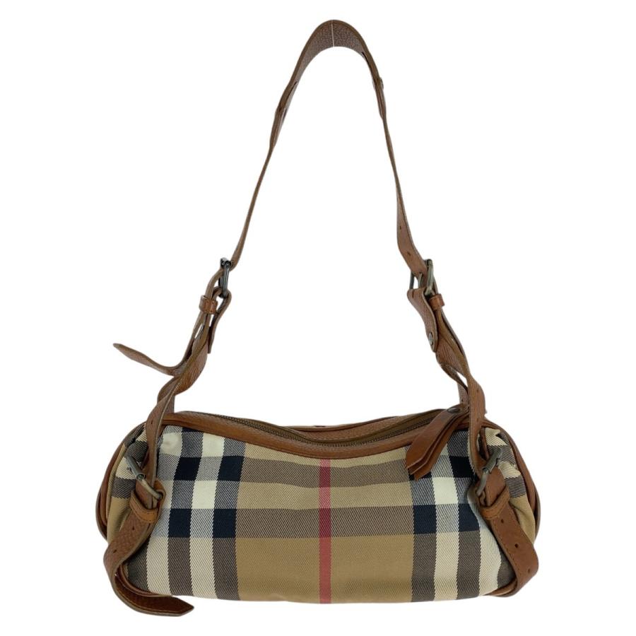 美品 BURBERRY バーバリー プローサム チェック柄 ブラウン