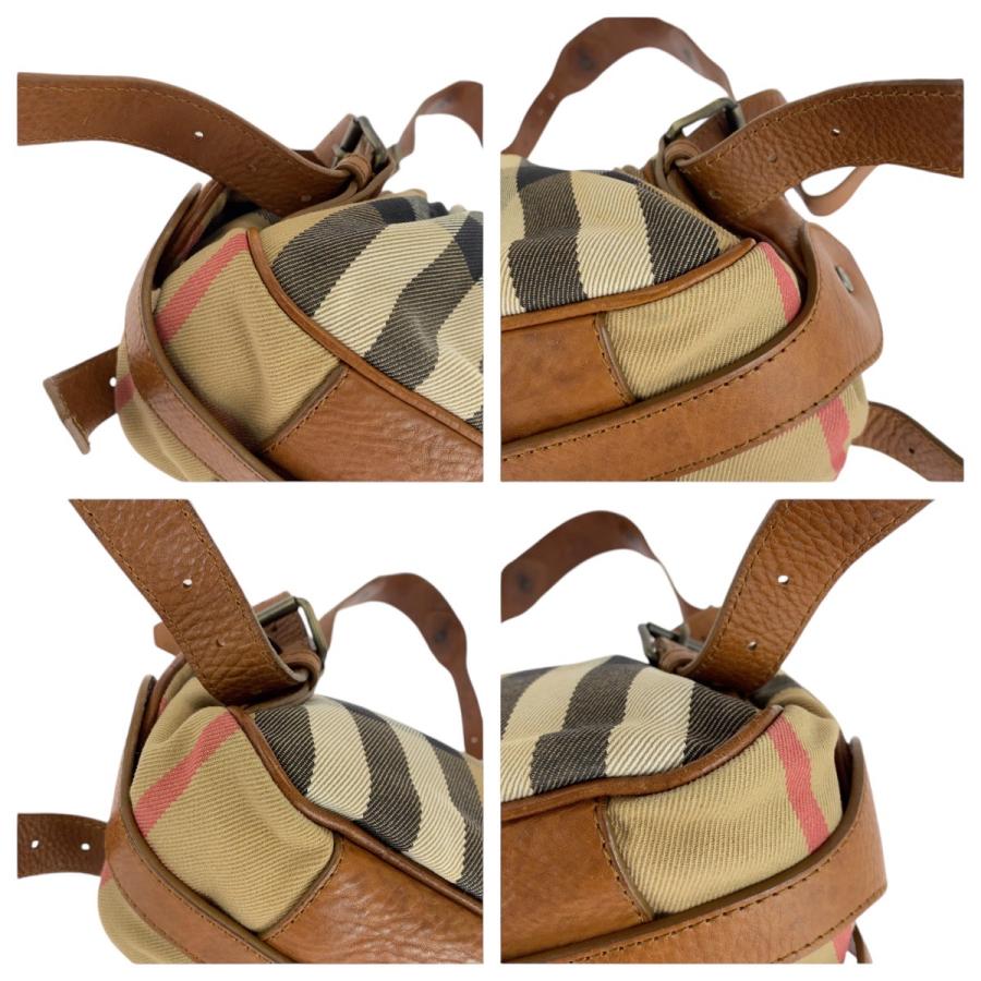 美品 BURBERRY バーバリー プローサム チェック柄 ブラウン