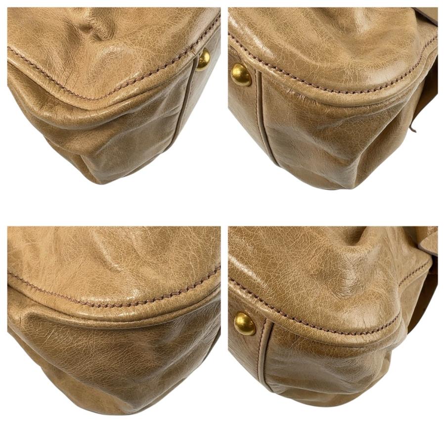 miu miu（ミュウミュウ） 美品 リボン ベージュ ゴールド金具 レザー