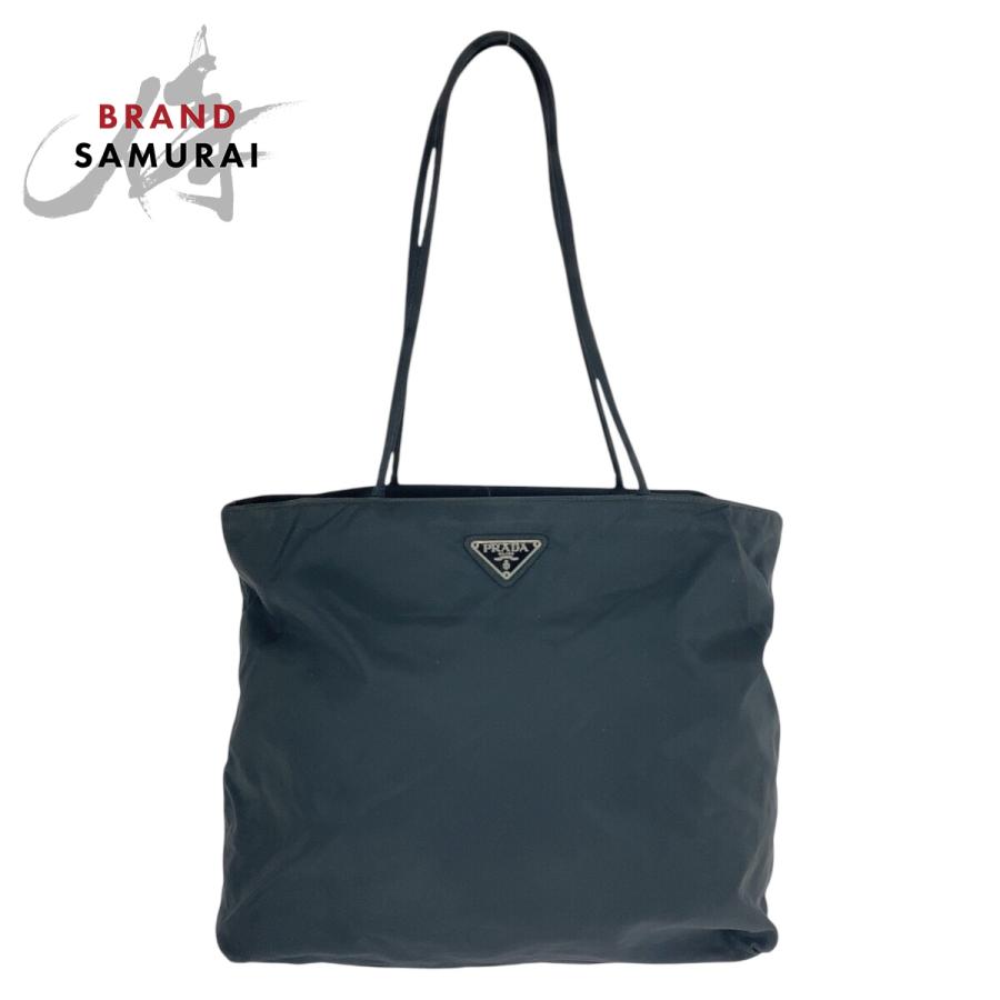 PRADA（プラダ） 美品 テスート 三角ロゴプレート ブラック 黒