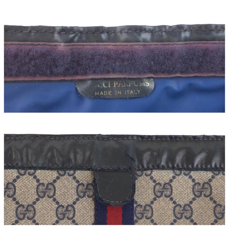●GUCCI クラッチバッグ●シェリーライン スエード グッチ レザー オールド GUCCI（グッチ） オールドグッチ シェリーライン ネイビー グレー GG