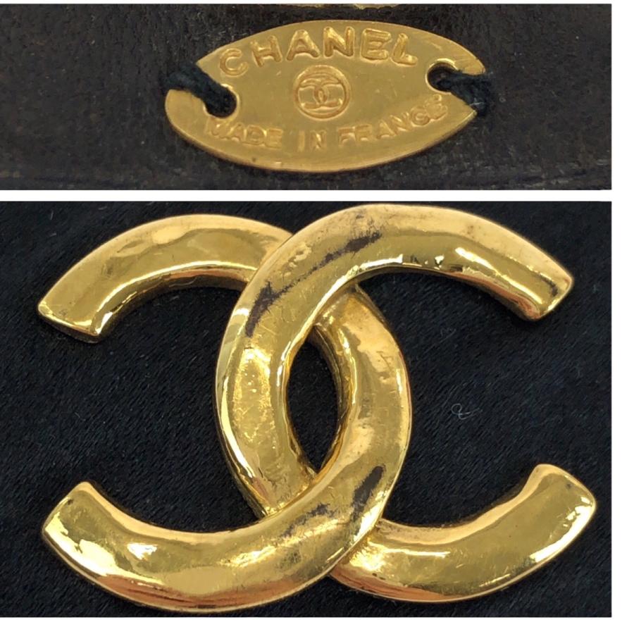 CHANEL シャネル ココマーク サテン×レザー バレッタ ブラック CHANEL シャネル バレッタ リボン サテン ブラック : ブランド