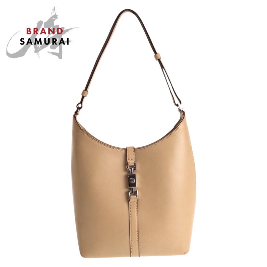 GUCCI ベージュ レザーハンドバッグ GUCCI（グッチ） ジャッキーライン ベージュ シルバー金具 レザー 001