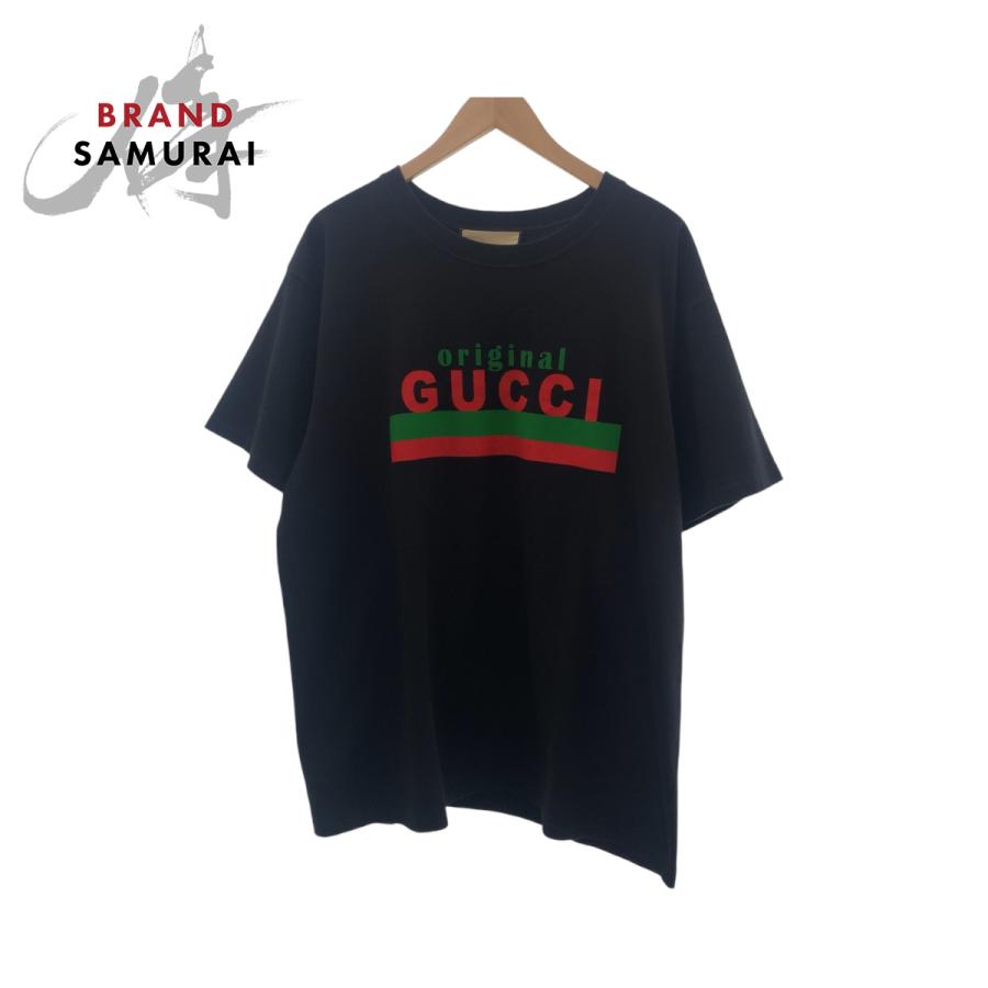 GUCCI（グッチ） 美品 ロゴ サイズS ブラック マルチカラー コットン 
