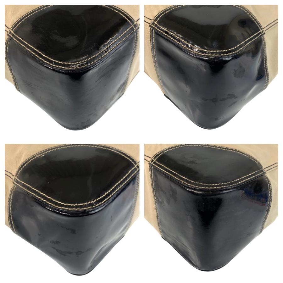 PRADA プラダ 三角ロゴプレート ベージュ ブラック 黒 シルバー金具 キャンバス トートバッグ ショルダーバッグ レディース 410268 | PRADA | 03