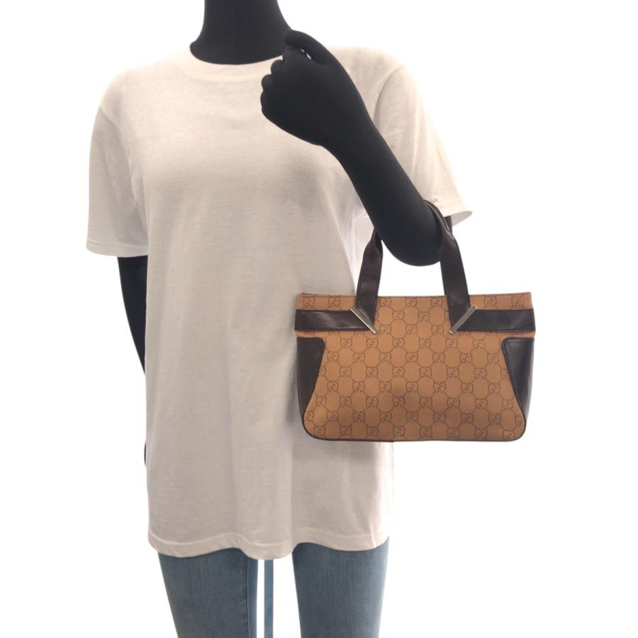 GUCCI（グッチ） 美品 ブラウン シルバー金具 GGキャンバス/レザー