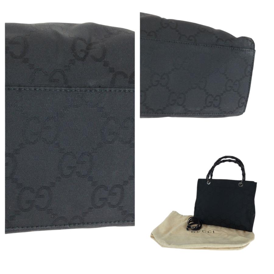 GUCCI 美品 グッチ バンブー ブラック 黒 シルバー金具 GG