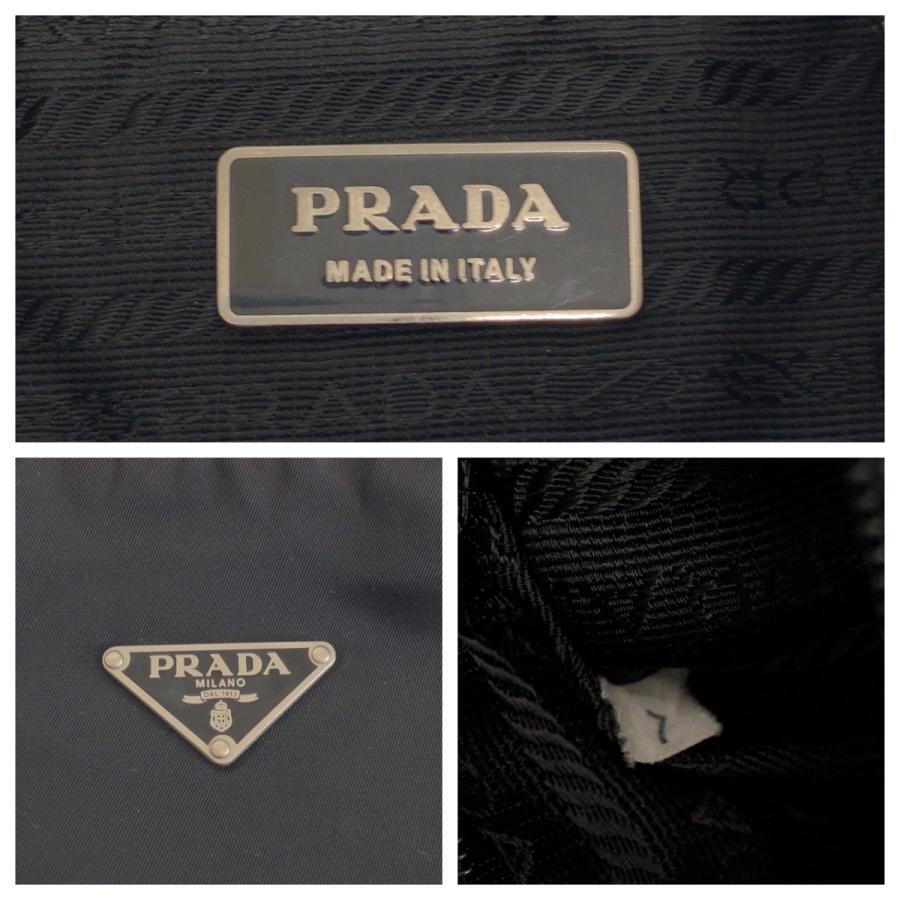 PRADA（プラダ） 美品 テスート 三角ロゴプレート ブラック 黒