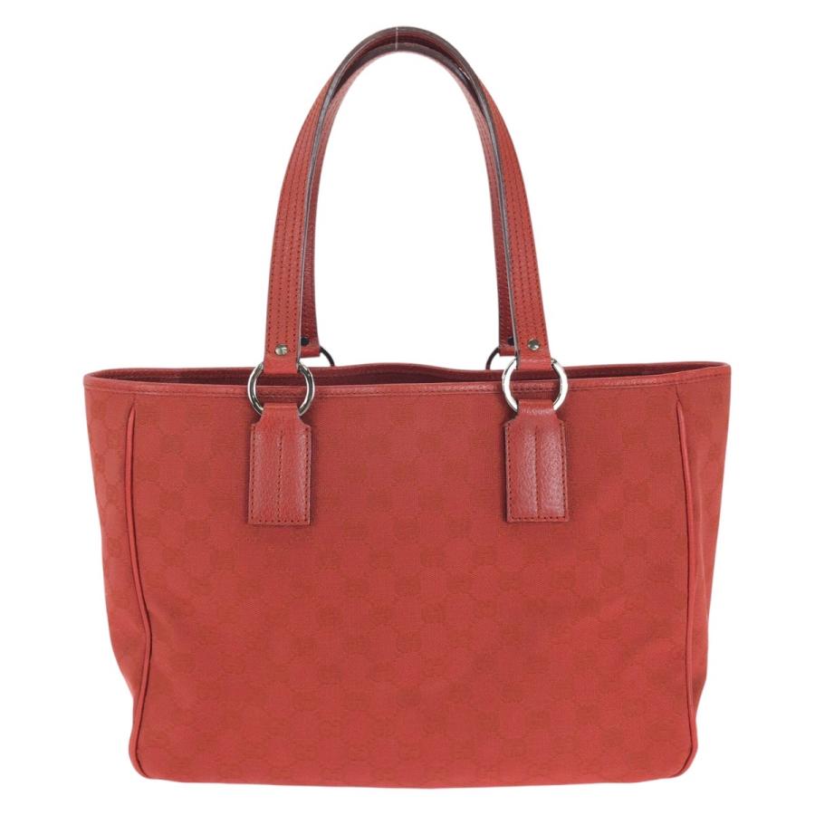 GUCCI（グッチ） 美品 レッド シルバー金具 GGキャンバス/レザー