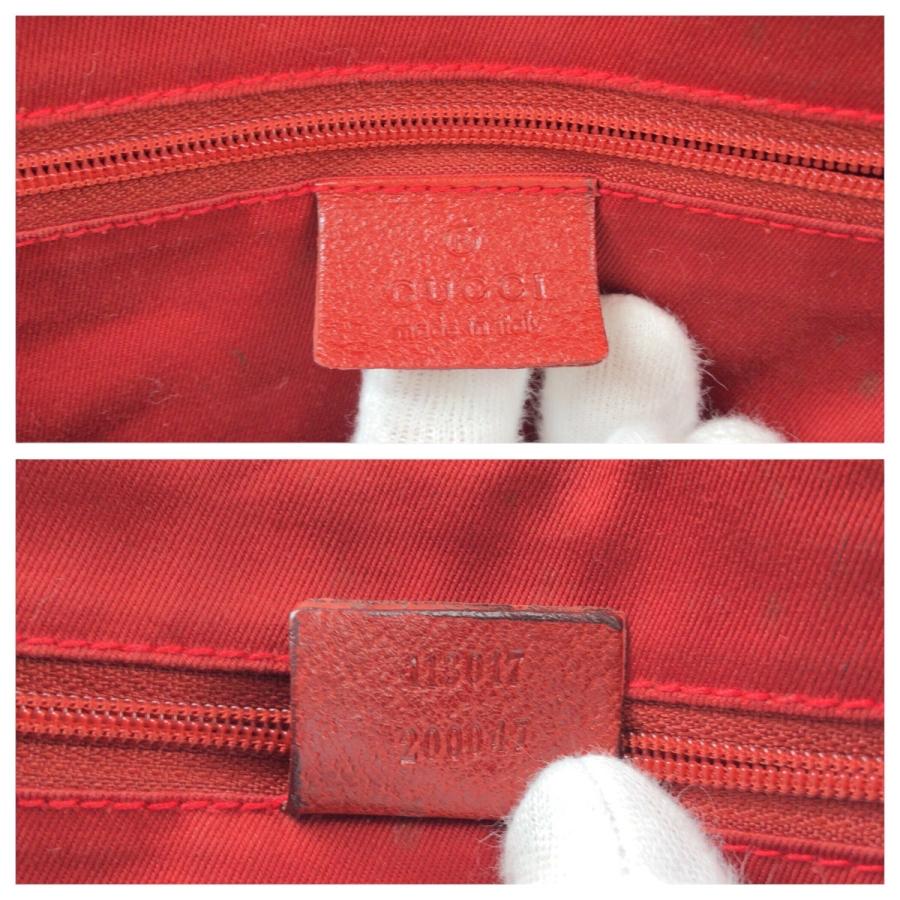 GUCCI（グッチ） 美品 レッド シルバー金具 GGキャンバス/レザー