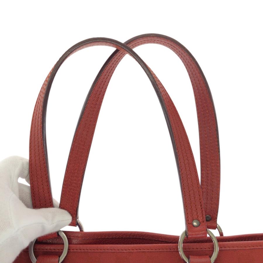 GUCCI（グッチ） 美品 レッド シルバー金具 GGキャンバス/レザー