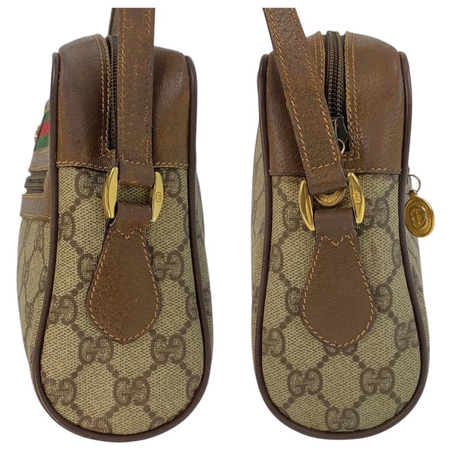 【美品】グッチ ハンドバッグ ブラウン スプリーム シェリーライン GG柄 GUCCI（グッチ） シェリーライン ブラウン ベージュ GGスプリーム