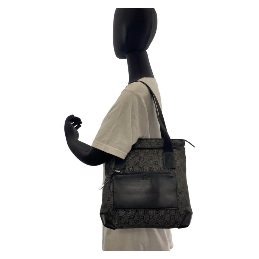 GUCCI グッチ ブラック 黒 GGキャンバス/レザー 28893 トート