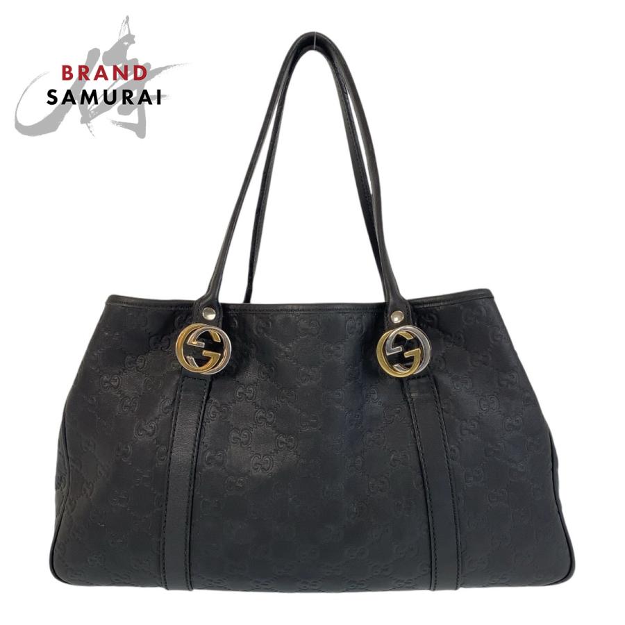 GUCCI 美品 グッチ グッチシマ ブラック 黒 レザー 232957