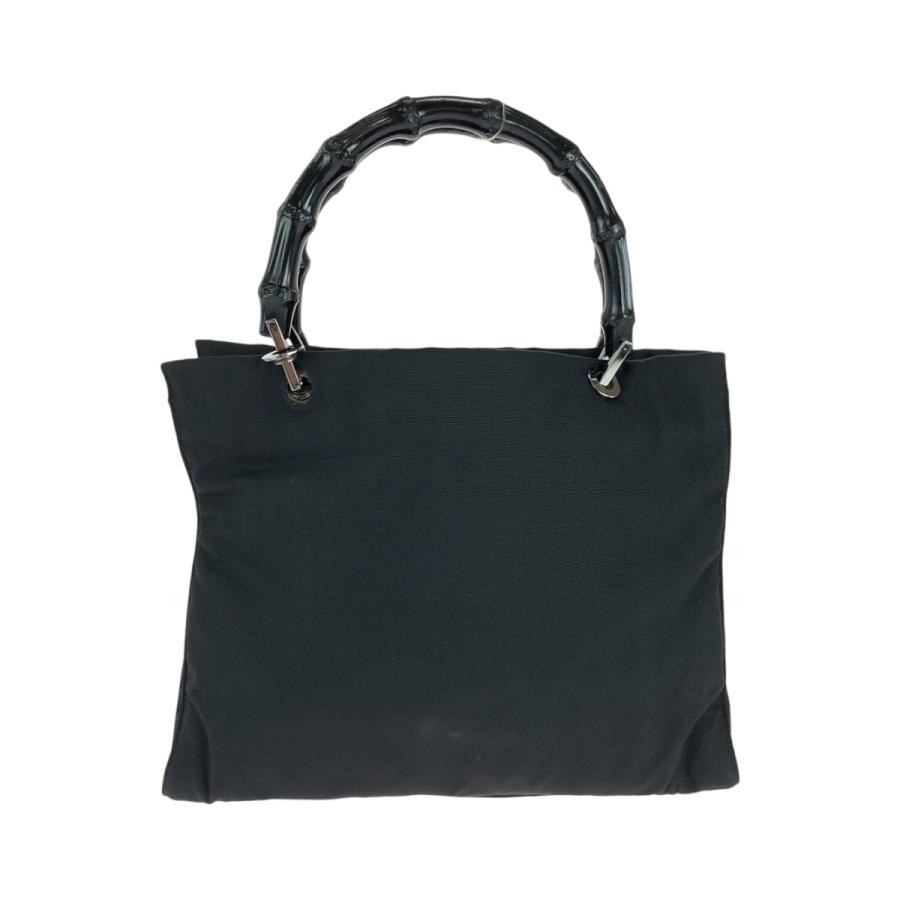 GUCCI 美品 グッチ バンブー ブラック 黒 シルバー金具 ナイロン 002 