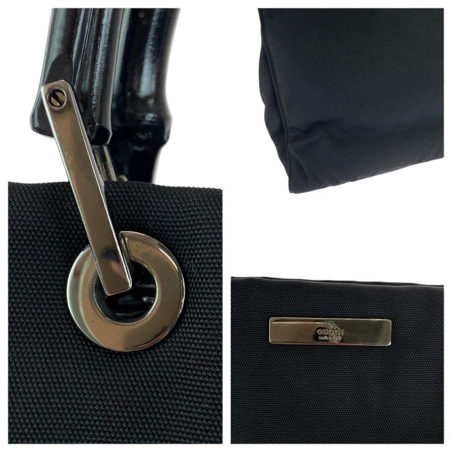 GUCCI（グッチ） 美品 バンブー ブラック 黒 シルバー金具 ナイロン