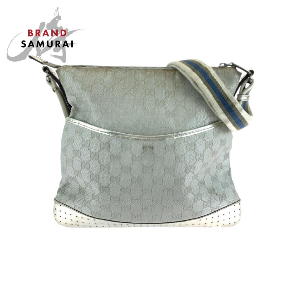 美品 GUCCI グッチ ショルダーバッグ GGキャンバス シルバー金具 GUCCI グッチ GG柄 ショルダーバッグ ワンショルダー GGロゴ GG