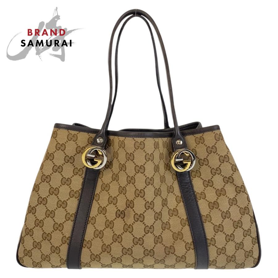 GUCCI（グッチ） 美品 ベージュ ブラウン GGキャンバス/レザー 232957