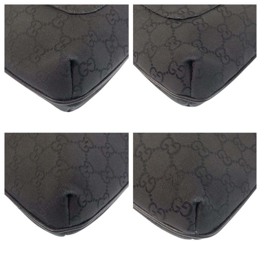 GUCCI（グッチ） 美品 ブラック 黒 GGキャンバス/レザー 293572 斜め