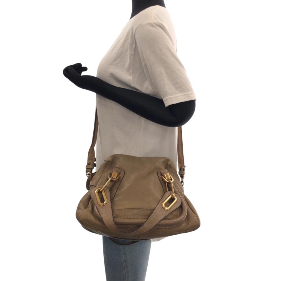 Chloe（クロエ） パラティ ロゴ ブラウン ゴールド金具 レザー