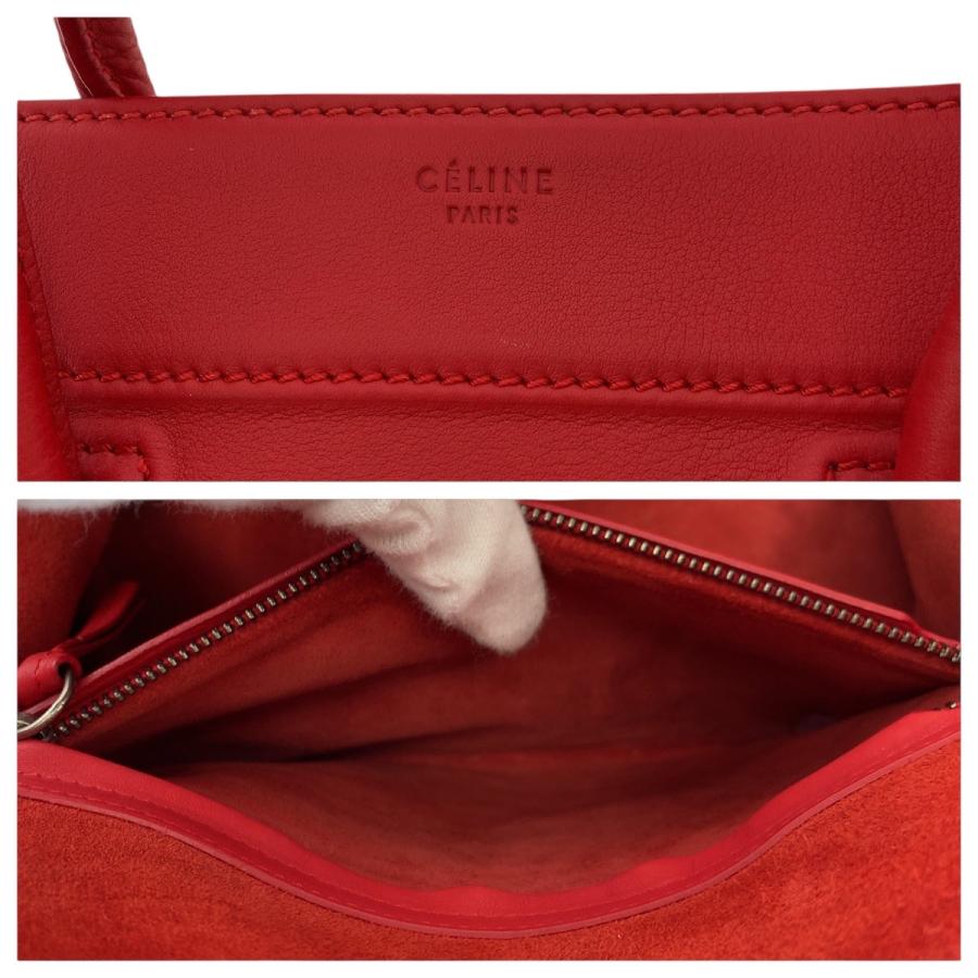 CELINE（セリーヌ） 美品 ラゲージ ファントム レッド シルバー金具