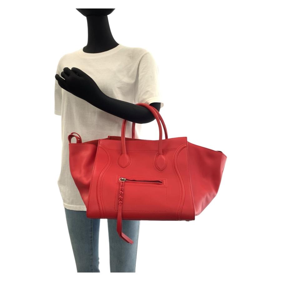 CELINE（セリーヌ） 美品 ラゲージ ファントム レッド シルバー金具