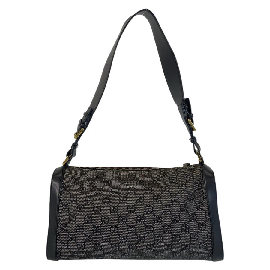 GUCCI 美品 グッチ ブラック 黒 ゴールド金具 GGキャンバス/レザー
