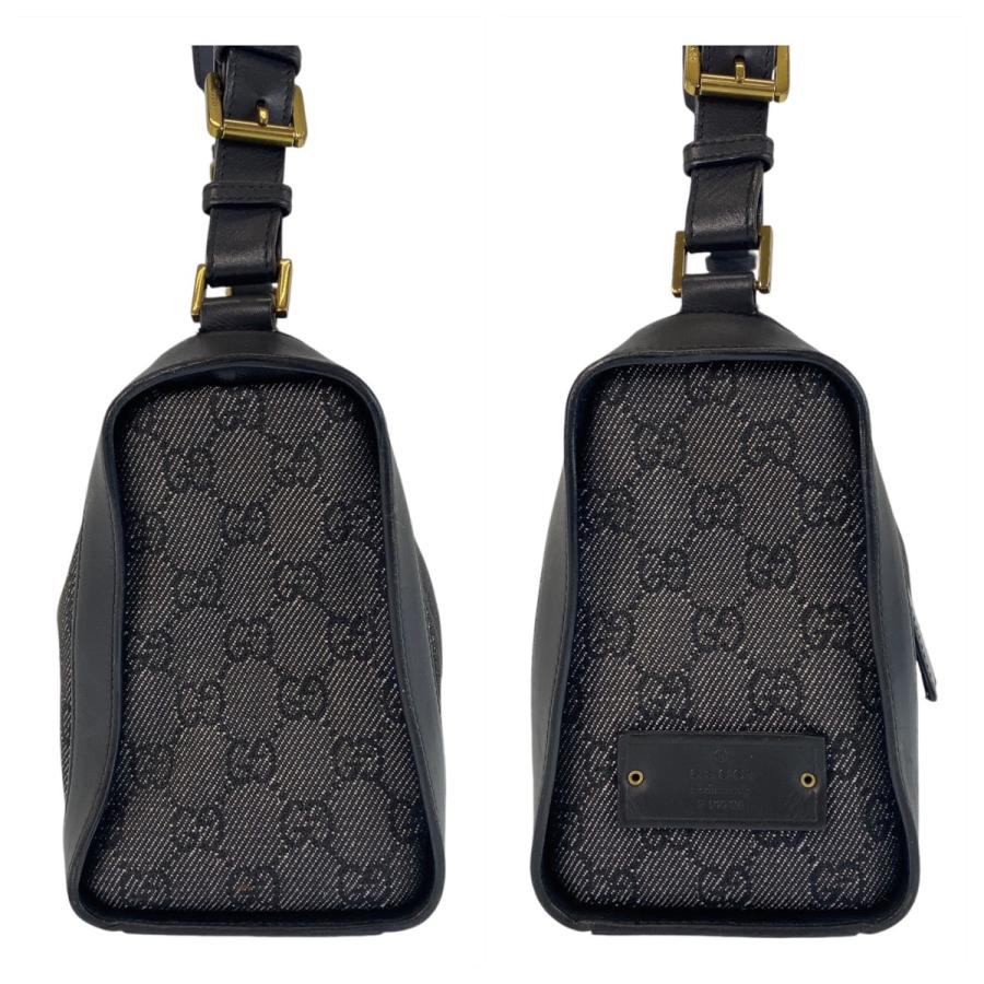 GUCCI 美品 グッチ ブラック 黒 ゴールド金具 GGキャンバス/レザー