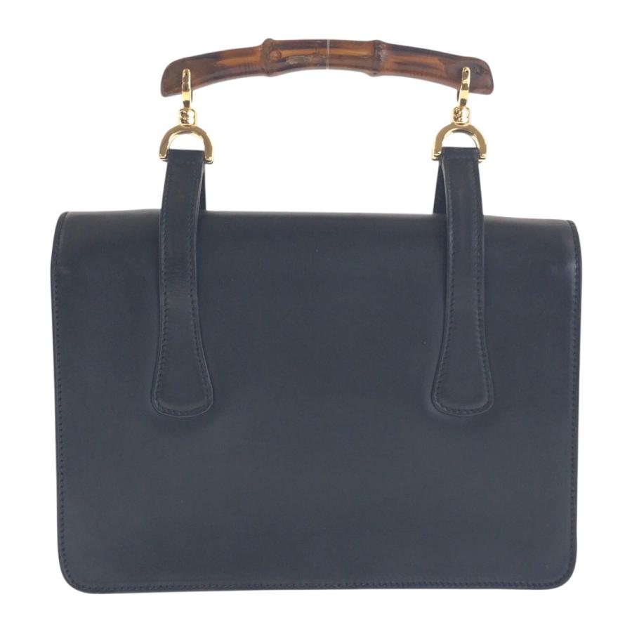 グッチ GUCCI ハンドバッグ バンブー ブラック レディース ブランド GUCCI 美品 グッチ バンブー ブラック 黒 ゴールド金具 レザー
