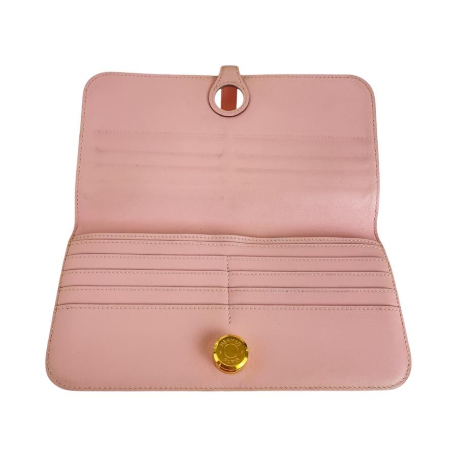 エルメス ドゴン ロング ヴォースイフト 財布 ピンク シルバー金具 HERMES（エルメス） ドゴンロング ピンク ローズサクラ ゴールド金具
