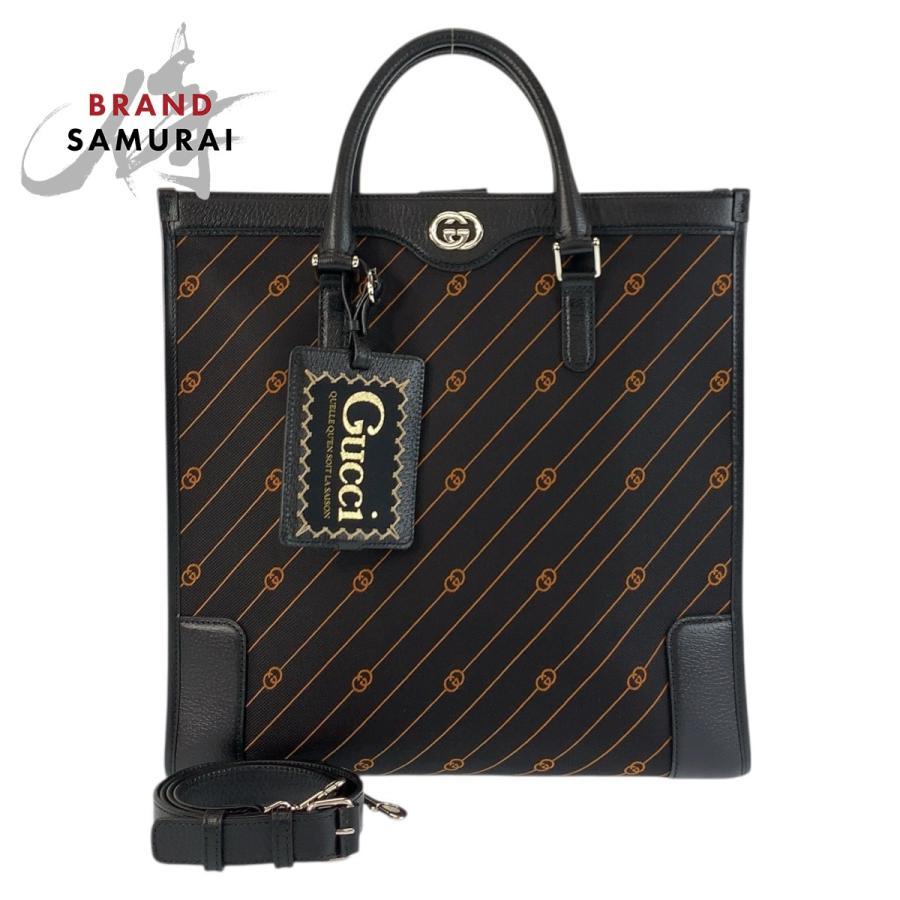 GUCCI（グッチ） 超美品 インターロッキング ブラック 黒 オレンジ