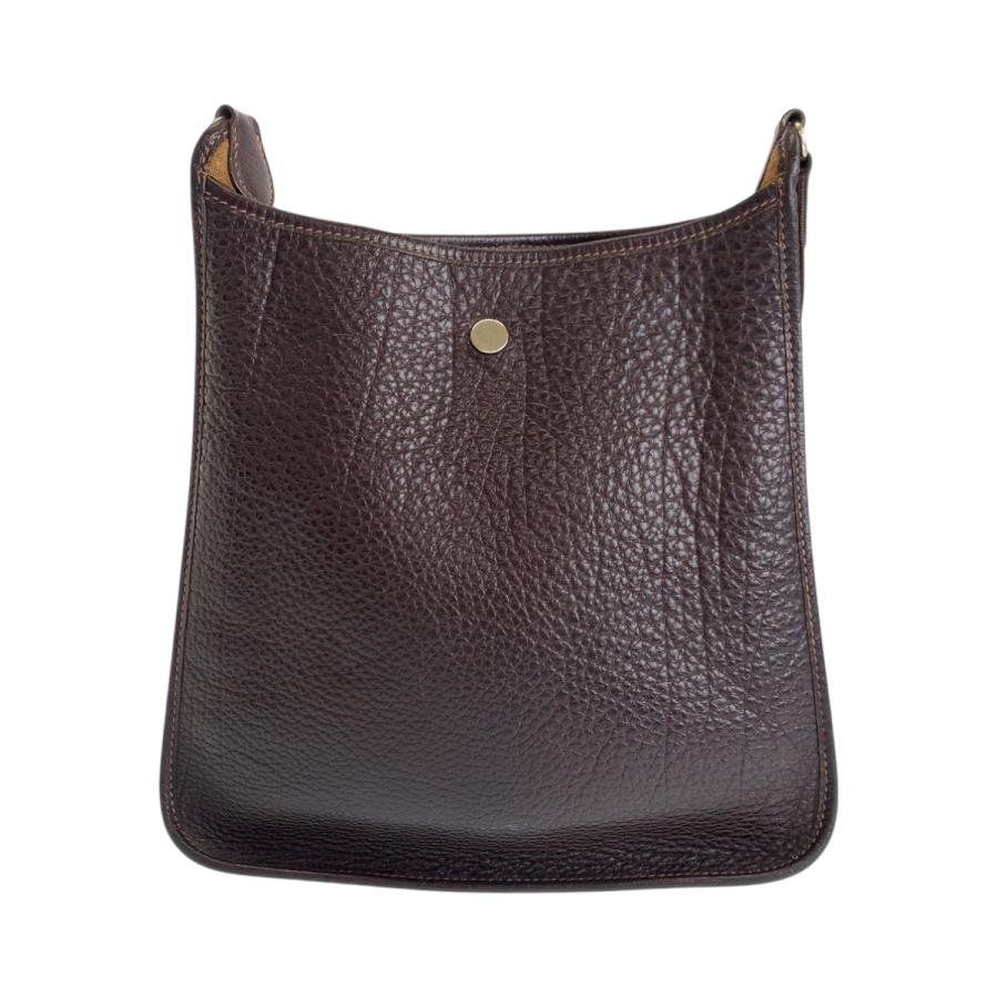 美品 エルメス ヴェスパ グレージュ ムートン ブラウン シルバー金具 手袋 HERMES（エルメス） ヴェスパPM ブラウン シルバー金具 ヴォーエプソン